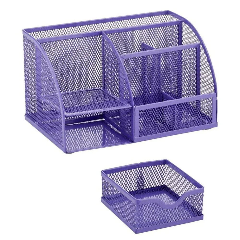 Mesh Desk Organizer Office with 7 Compartments + Drawer/Desk Tidy Candy/Pen